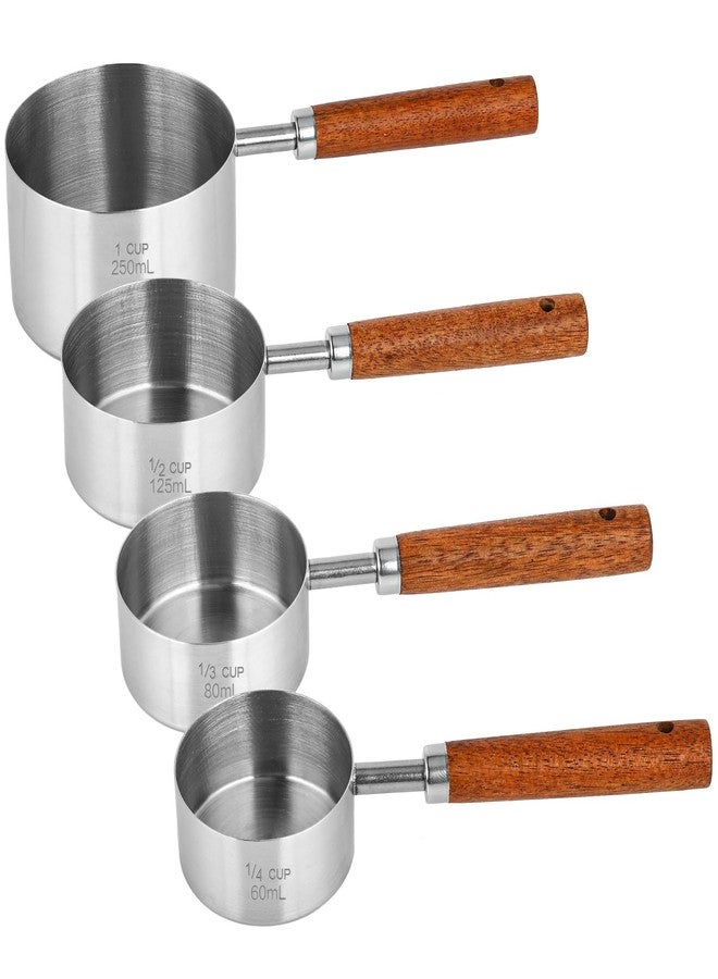 Navona 4 Pcs Dog Food Scoop Measuring-Cup, 1 Cup, 1/2 Cup, 1/3 Cup, 1/4 Cup, Stainless Steel Pet Food Scoops, Cat Food Measuring Cup - Image 1