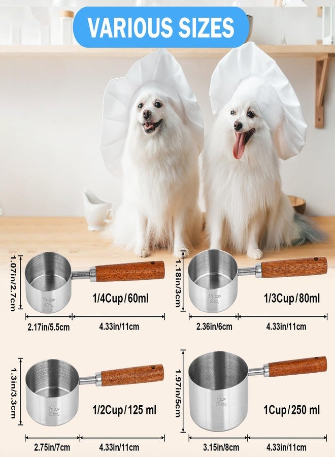 Navona 4 Pcs Dog Food Scoop Measuring-Cup, 1 Cup, 1/2 Cup, 1/3 Cup, 1/4 Cup, Stainless Steel Pet Food Scoops, Cat Food Measuring Cup - Image 2