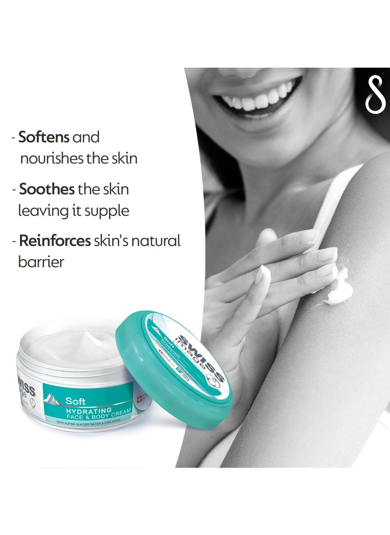 SWISS image Soft Hydrating Face & Body Cream 200 ml Instant Hydration & Non Greasy enriched with Alpine Glacier Water & Edelweiss for Daily Use  - Image 4
