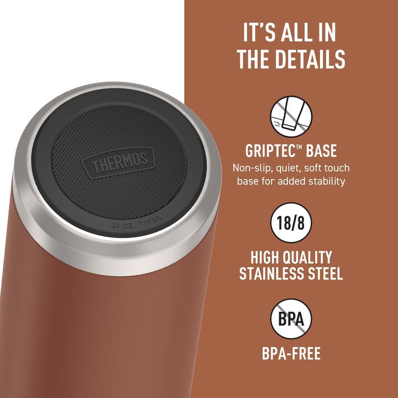 THERMOS ICON STAINLESS STEEL VACUUM INSULATED SADDLE BOTTLE WITH SPOUT 710ML - Image 4
