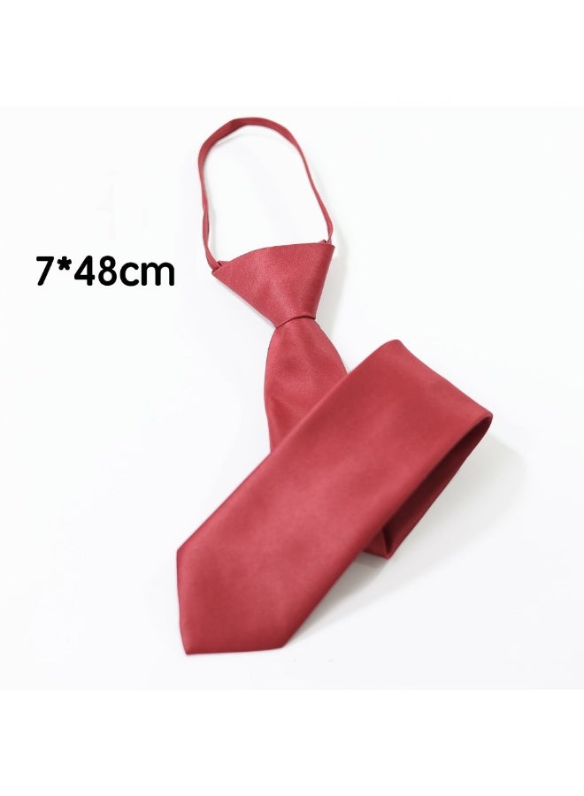Men's Pre-Tied Adjustable Ties, Solid Color Mens Skinny Neckties - Easy Wear - Image 1
