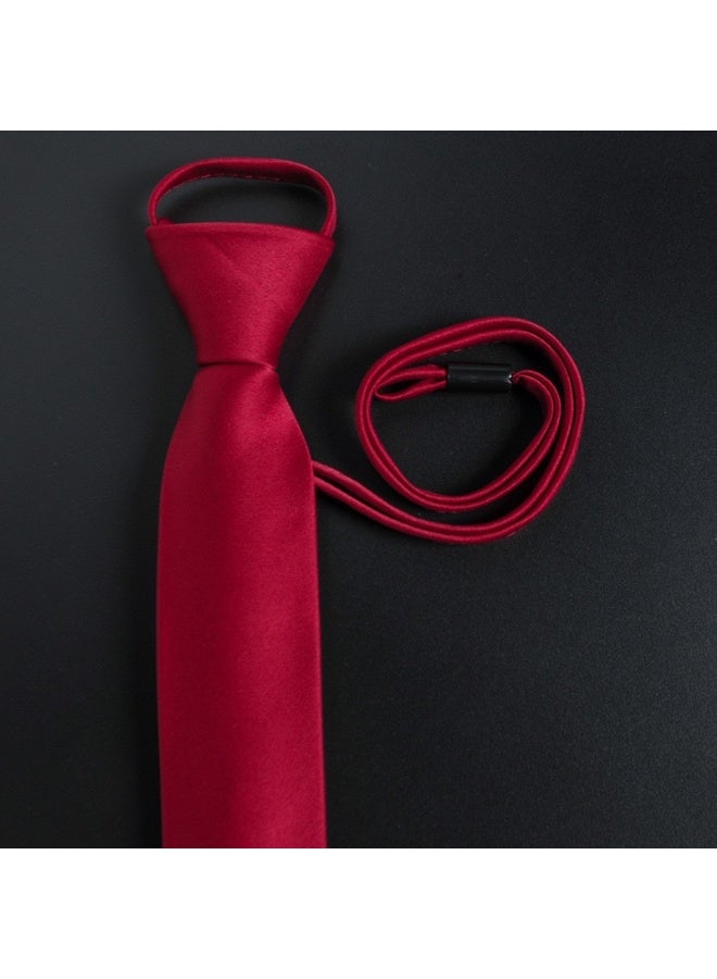 Men's Pre-Tied Adjustable Ties, Solid Color Mens Skinny Neckties - Easy Wear - Image 2