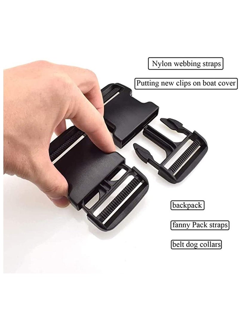 2" Plastic Buckle, Quick Side Release Buckles with Dual Adjustable, Clips Snaps, Clasp Military Grade