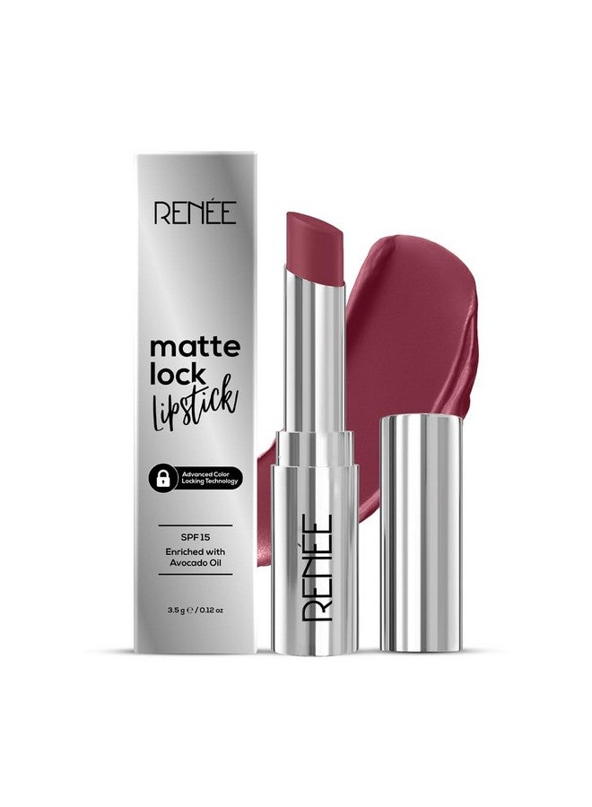 Renee Matte Lock Lipstick - Pop, Moisturizing, Long Lasting & Weightless Formula, Intense Color Pay Off With Ultra-Matte Finish, Enriched With Avocado Oil, Vitamin E, D & Beta-Carotene, 3.5 Gm - Image 1