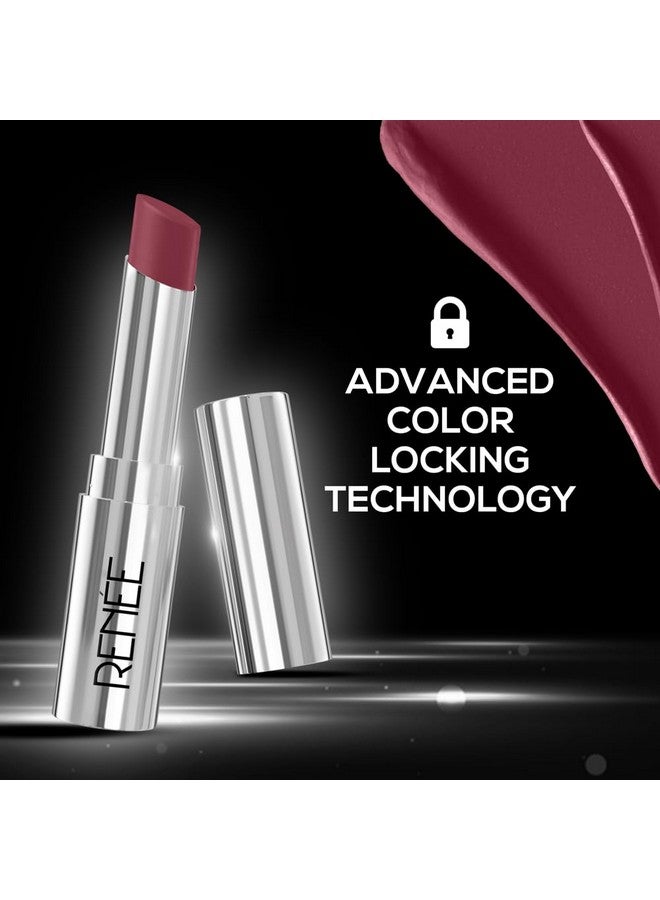 Renee Matte Lock Lipstick - Pop, Moisturizing, Long Lasting & Weightless Formula, Intense Color Pay Off With Ultra-Matte Finish, Enriched With Avocado Oil, Vitamin E, D & Beta-Carotene, 3.5 Gm - Image 2