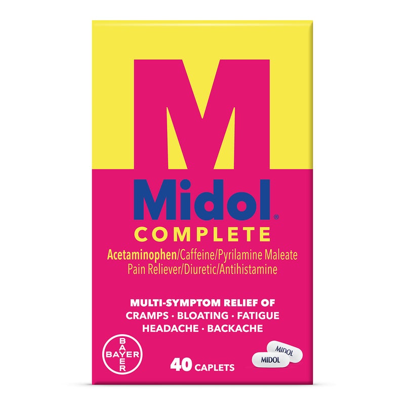 Midol Complete Menstrual Pain Relief Caplets, 40 Count - Provides Cramp, Headache, and Bloating Relief - Image 1