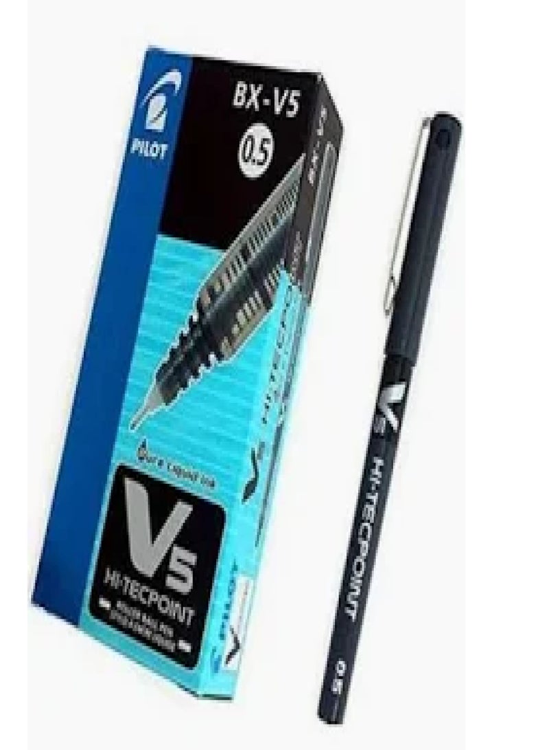 Pilot BX V5 Black Hi-Tecpoint Extra Fine Rollerball Pen 0.5 mm