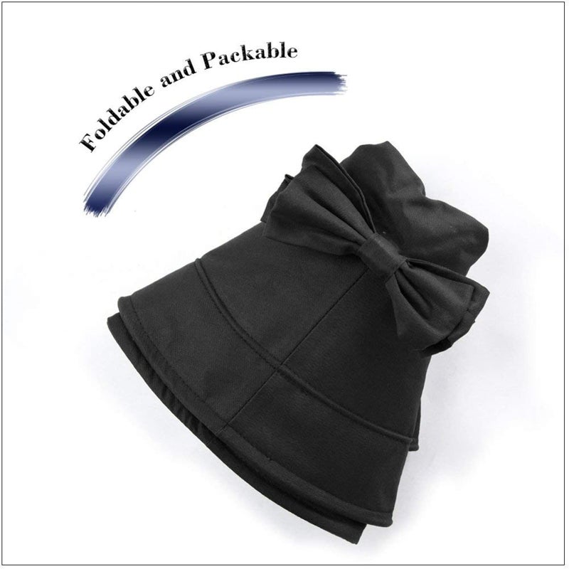Comhats Summer Hat for Women Wide Brim Sun Protection Foldable Beach Safari Hat UPF Large XL Big Black - Image 3