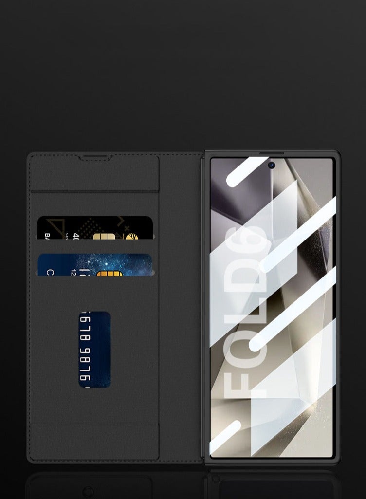 general For Samsung Galaxy Z Fold 7 5G Case, Slim Flip Armor Folding Leather Case with Removable Velcro Pen Slot,Folding Phone Cover 【Not include Pen 】 - Image 2