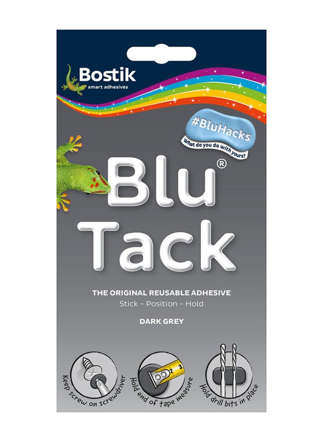 Bostik Bostik Blu Tack Grey, Multipurpose Reusable Adhesive, Clean, Safe & Easy to Use, Non-Toxic, 64g  - Image 1