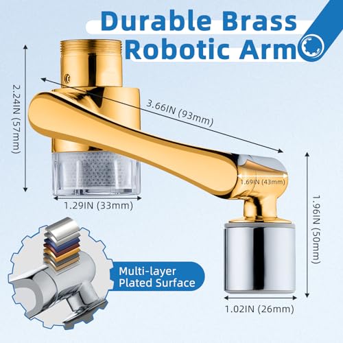 CECEFIN Water-Filter for Sink-Faucet Extender-Aerator - 9pcs Cartridges Reduce Chlorine for Bathroom/Kitchen Skin Face Eye Wash,Brass Faucet Mount Purifier System,1080°Rotating 2-Mode Swivel Aerator - Image 5