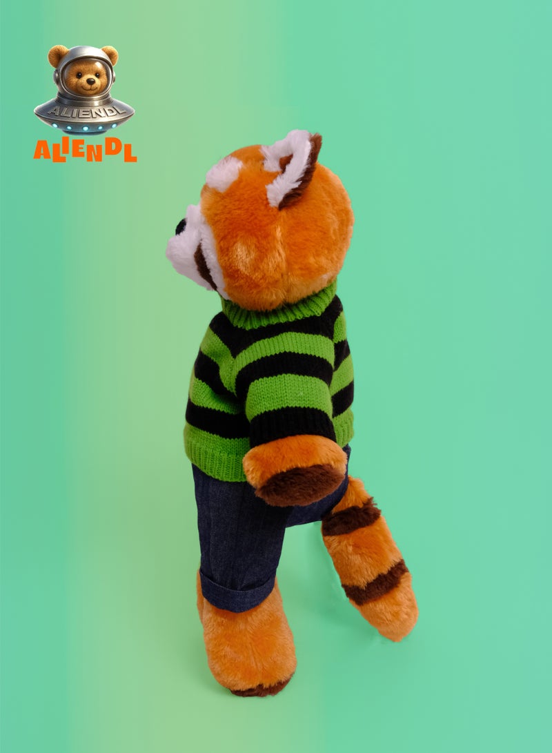 ALIENDL Cozy Raccoon – Plush Raccoon Stuffed Animal Toy for Baby Kids, Soft Cute Plush Toy Gift Set with Removable Clothes & Pouch, Perfect Gift for Kids, Friends & Couples - Image 3