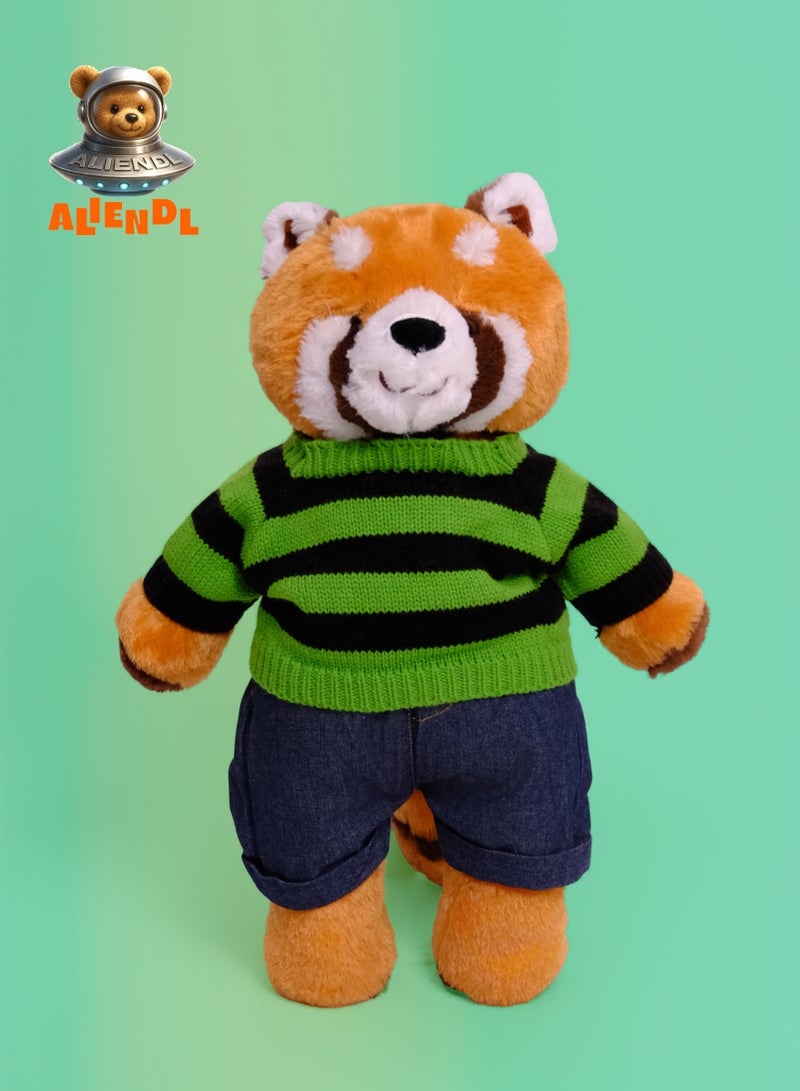 ALIENDL Cozy Raccoon – Plush Raccoon Stuffed Animal Toy for Baby Kids, Soft Cute Plush Toy Gift Set with Removable Clothes & Pouch, Perfect Gift for Kids, Friends & Couples - Image 2