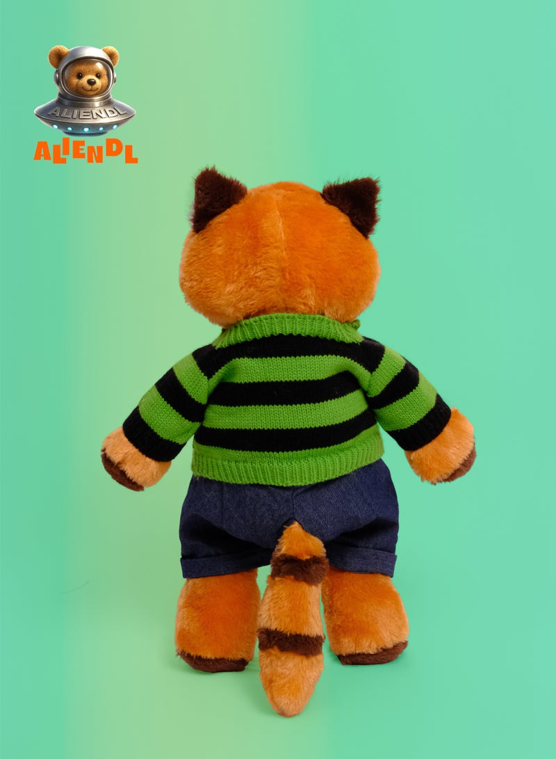 ALIENDL Cozy Raccoon – Plush Raccoon Stuffed Animal Toy for Baby Kids, Soft Cute Plush Toy Gift Set with Removable Clothes & Pouch, Perfect Gift for Kids, Friends & Couples - Image 4