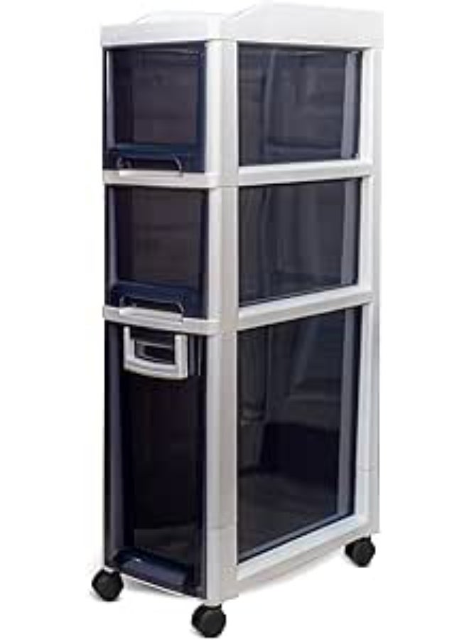 Aksa Aveo Shannon 3-Drawer Storage Organizer Grey