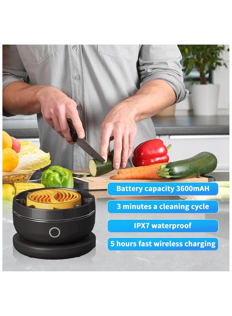 عام آلة غسل الفاكهة والخضروات، نظافة لاسلكية، منظف فاكهة محمول، جهاز تنظيف الفاكهة في الماء لتنظيف اللحوم بعمق - Image 3