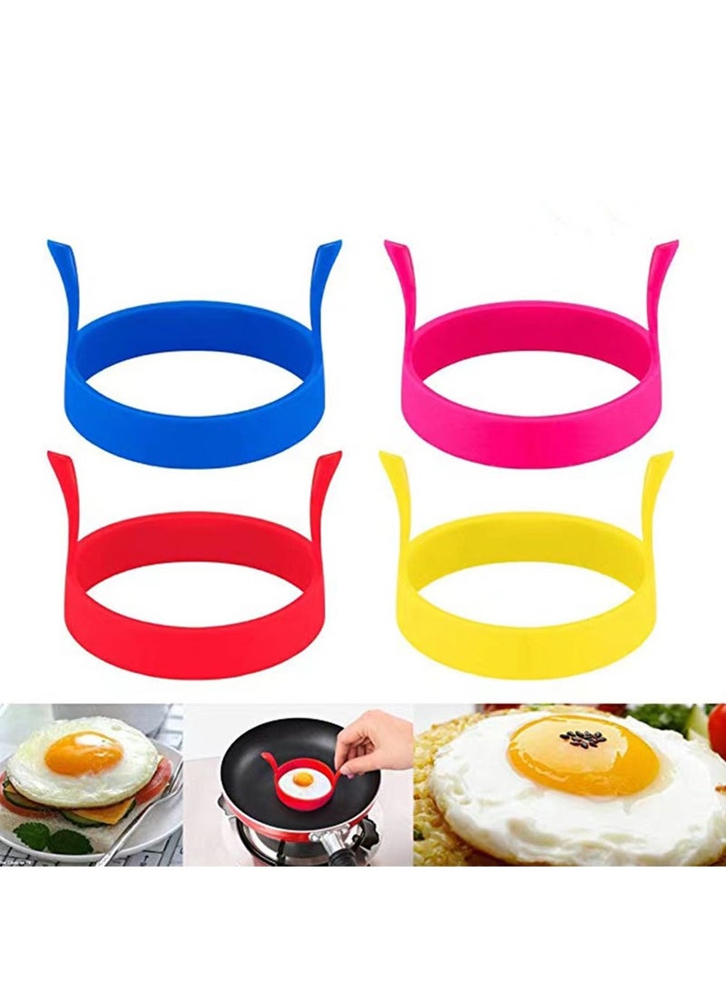 4Pcs Silicone Ring Fried Egg Mold Nonstick Pancake Ring Molds Heat Resistant Multi-function Portable Creative for Cooking DIY Tool  - Image 1