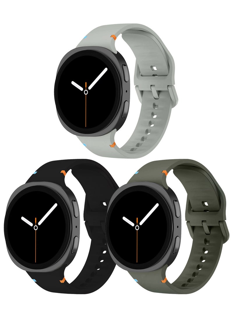 3Packs Sport Band for Galaxy Watch 8 40mm 44mm and Watch 8 Classic 46mm, Silicone Replacement Strap, M/L Size - Image 2