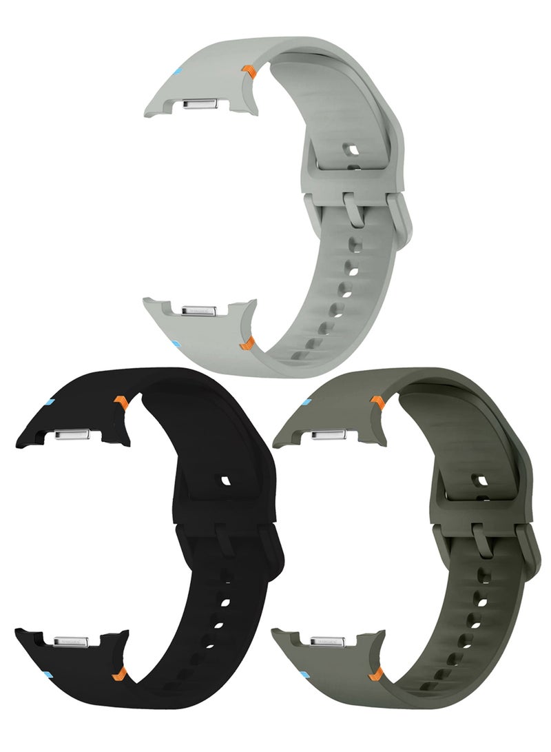 3Packs Sport Band for Galaxy Watch 8 40mm 44mm and Watch 8 Classic 46mm, Silicone Replacement Strap, M/L Size - Image 1