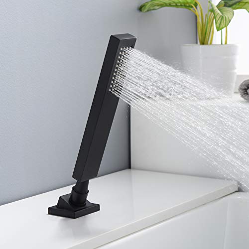 sumerain Waterfall Roman Tub Faucet Matte Black Deck Mount Bath Tub Filler with Hand Shower,High Flow,SUMERAIN - Image 5