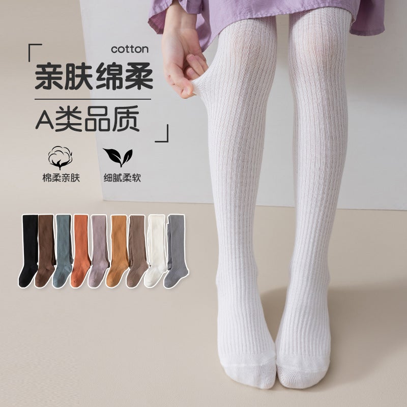 2025 Pantyhose For Girls, Thin Style, Combed Cotton Socks, White Pantyhose, Baby One-Piece Stockings For Young Children - Image 2