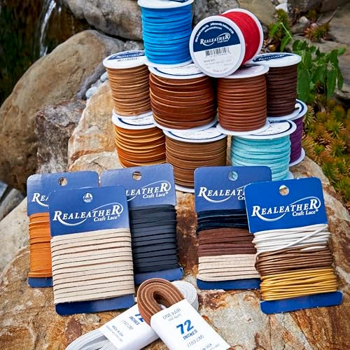 Realeather Silver Creek Leather Co Realeather SOS25-2003 Suede Leather Lace for Crafts and Jewelry Making, 0.125" x 25', Dark Brown, 1-Spool - Image 5