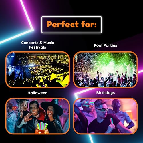 Glow Fever Glow Sticks Bulk Party Pack - 10" Large Glow Sticks - Neon Accessories Light Sticks Glow in The Dark Party Supplies for Concert, Wedding, & Birthday by Party Dragon - Assorted, 100 ct - Image 3