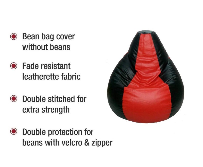 TRUE 2 F Teardrop Bean Bag Cover Without Beans Cover only RedBlack XXXL - Image 4