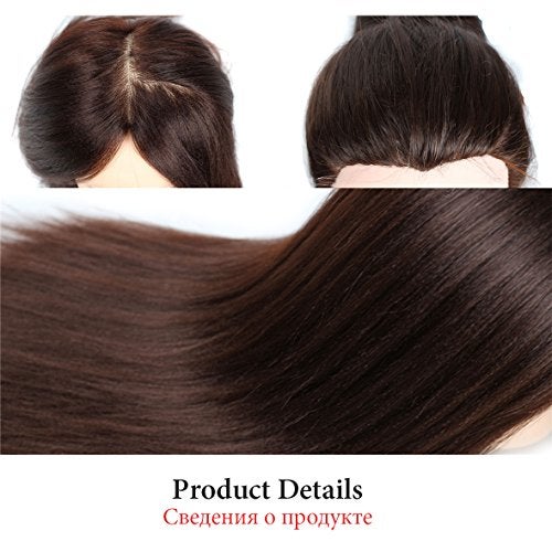 Leeven 20 Inch 60% Human Hair Training Practice Head Styling Cutting Mannequin Manikin Head with Free Clamp Holder Brown Hair Doll Head for Christmas - Image 4