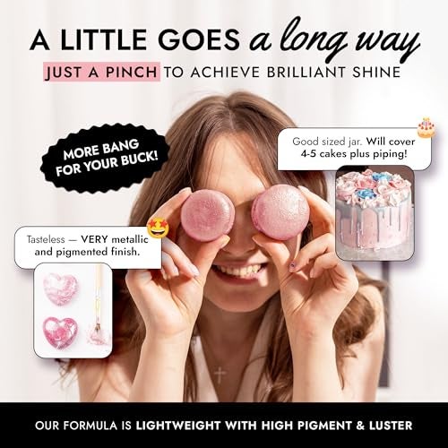 MONÉGASQUE Pink Edible Glitter for Drinks 15g – Pink Edible Glitter for Cakes – Luster Dust for Drinks, Food, & Christmas Cake Decorating – Cocktails & Cake Decorations Spray – Cocktail Drink Shimmer - Image 5
