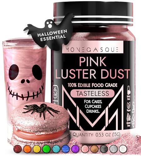 MONÉGASQUE Pink Edible Glitter for Drinks 15g – Pink Edible Glitter for Cakes – Luster Dust for Drinks, Food, & Christmas Cake Decorating – Cocktails & Cake Decorations Spray – Cocktail Drink Shimmer - Image 1