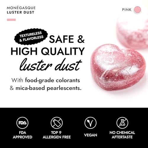 MONÉGASQUE Pink Edible Glitter for Drinks 15g – Pink Edible Glitter for Cakes – Luster Dust for Drinks, Food, & Christmas Cake Decorating – Cocktails & Cake Decorations Spray – Cocktail Drink Shimmer - Image 2