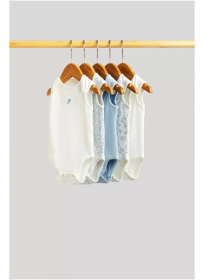 mothercare Ditsy Sleeveless Bodysuits - 5 Pack