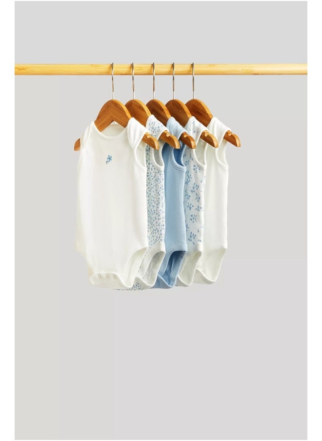 mothercare Ditsy Sleeveless Bodysuits - 5 Pack  - Image 1