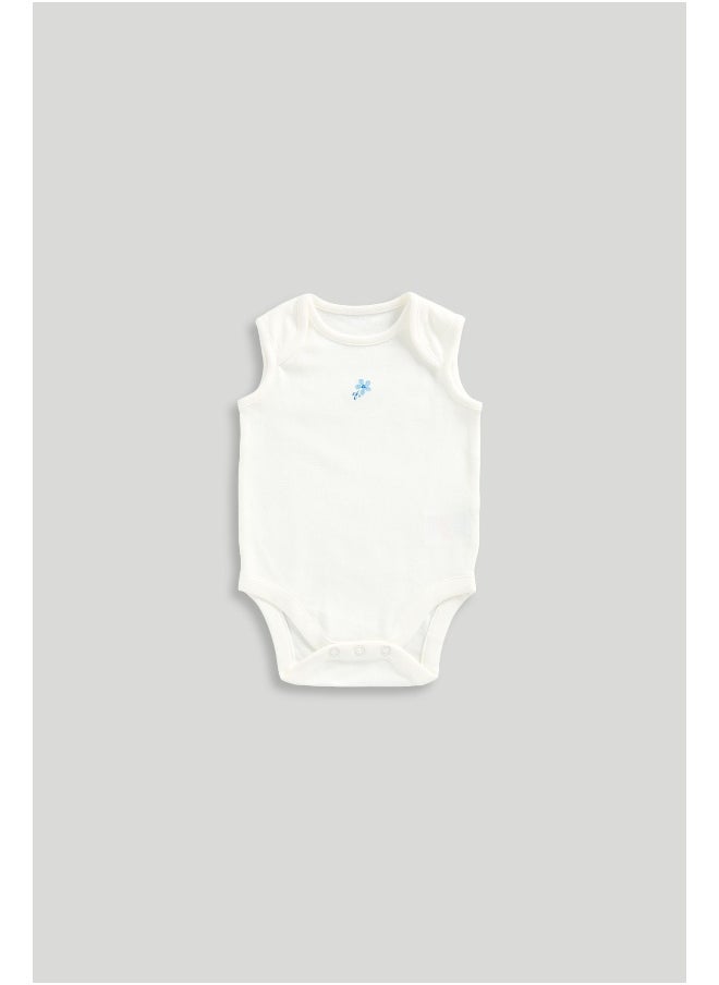 mothercare Ditsy Sleeveless Bodysuits - 5 Pack  - Image 3