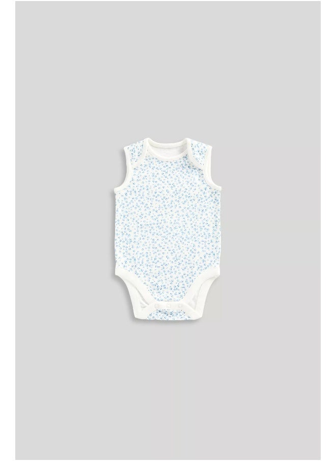 mothercare Ditsy Sleeveless Bodysuits - 5 Pack  - Image 4