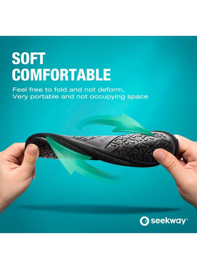 SEEKWAY Water Shoes Quick-Dry Aqua Socks Barefoot Slip-on for Beach Pool Swim River Yoga Lake Surf Women Men SK001, 2a-wave Black, 10-11 Women/9-10 Men - Image 3