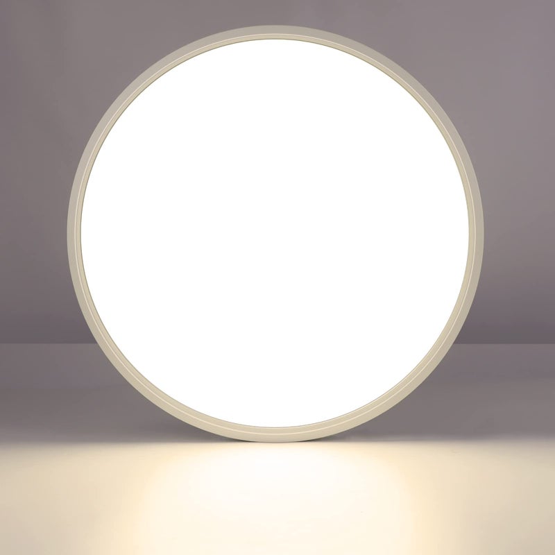 LightingWill 15.7 Inch 32W LED Flush Mount Ceiling Light Fixture, 4000K Natrul White, 3800LM, LED Round Ceiling Lighting, Equivalent White Ceiling Lamp for Closets, Kitchens, Stairwells, Bedrooms. etc. - Image 1