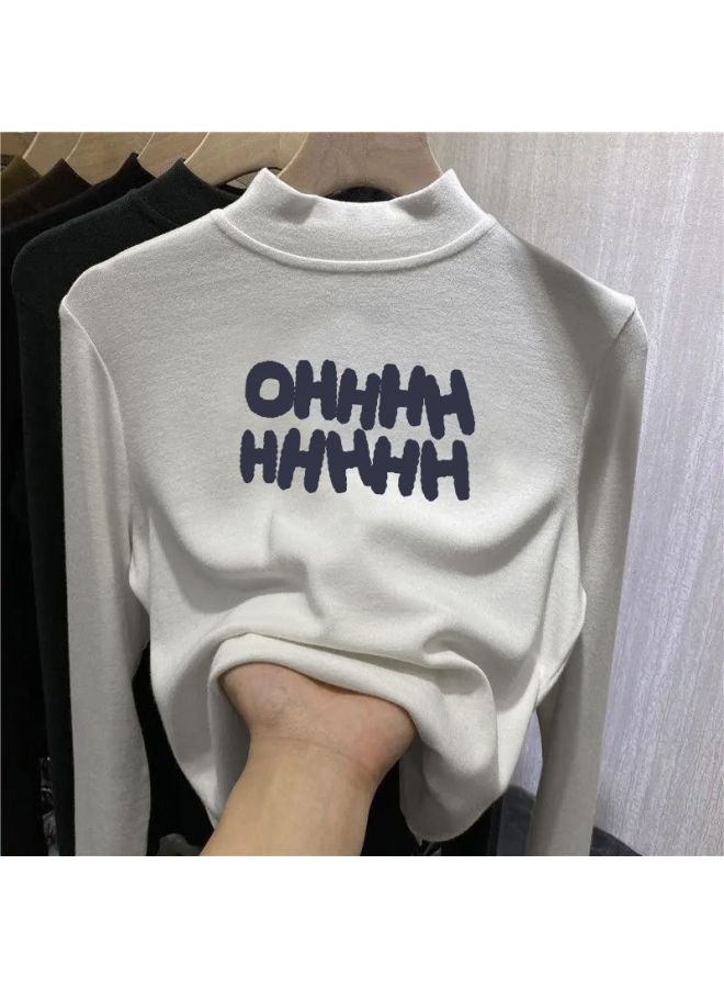 [long-sleeved Design] Girls' Clothing With Warm Base Layer, Autumn And Winter Clothing, Long-sleeved T-shirts, Fashionable And Versatile For Older Children