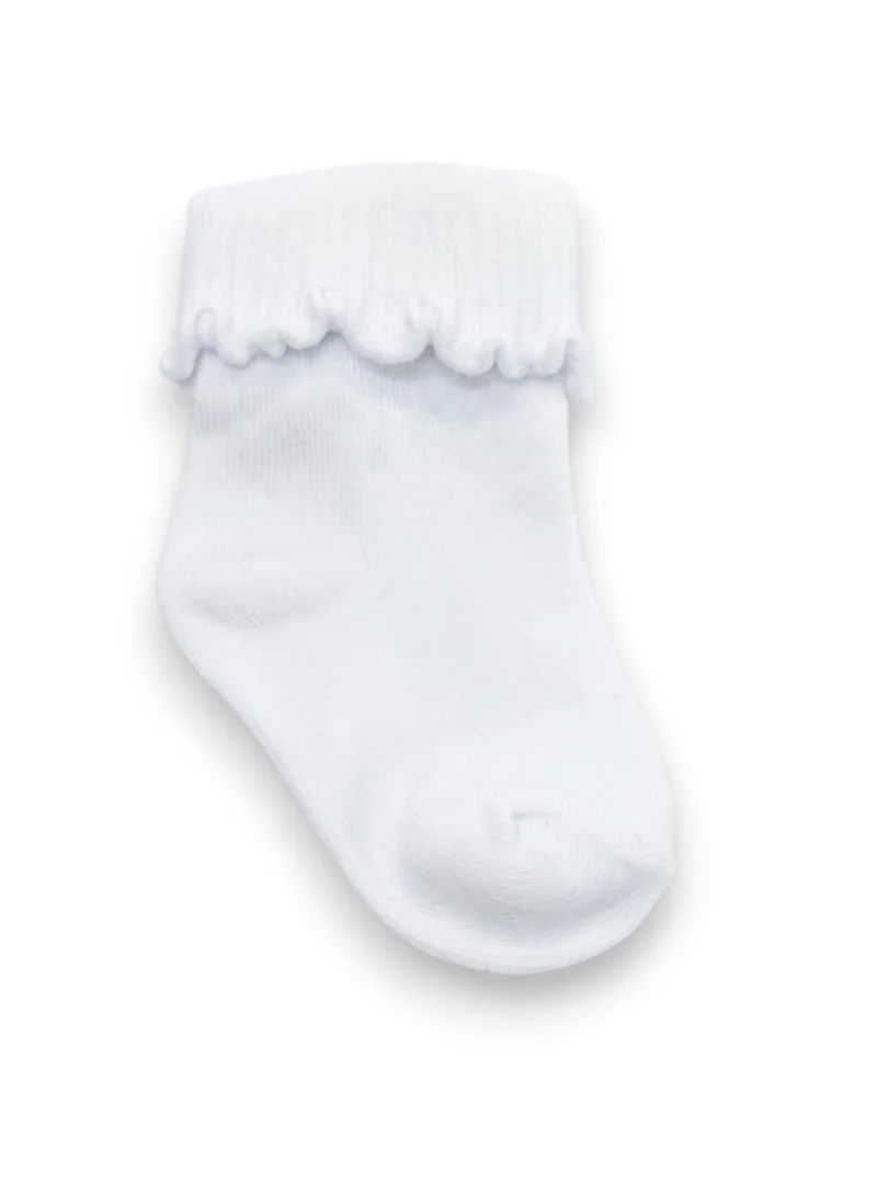 victor and jane White roll top baby socks 4 pack