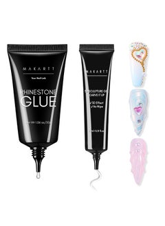 MAKARTT Nail Rhinestone Glue With 3D Nail Gel Kit Nail Charm Glue Super Strong Gel Nail Glue For Nail 3D Sculpting Gel For Drawing Molding Embossed And Decoration Diy Nail Art  - Image 1