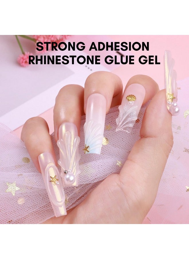 MAKARTT Nail Rhinestone Glue With 3D Nail Gel Kit Nail Charm Glue Super Strong Gel Nail Glue For Nail 3D Sculpting Gel For Drawing Molding Embossed And Decoration Diy Nail Art  - Image 2