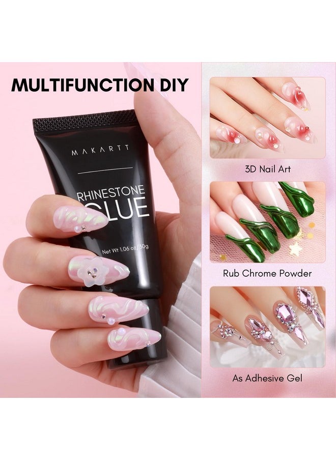 MAKARTT Nail Rhinestone Glue With 3D Nail Gel Kit Nail Charm Glue Super Strong Gel Nail Glue For Nail 3D Sculpting Gel For Drawing Molding Embossed And Decoration Diy Nail Art  - Image 5