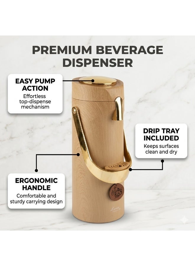 Lavin vaccum flask 1.9L/Airpot Glass inner Thermos/Long heat retention/Hot&Cold/HB - Image 4