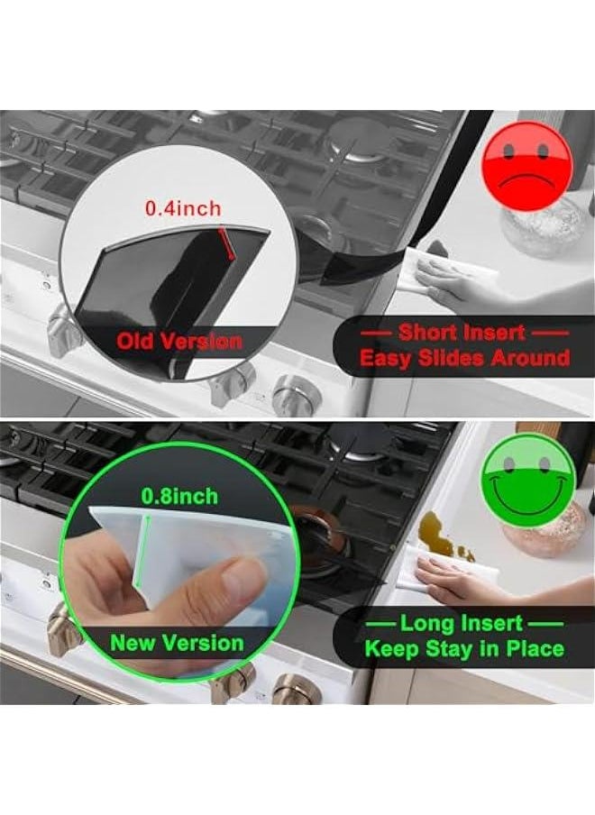 Generic Silicone Stove Counter Gap Cover Kitchen Counter Gap Filler Transparent 25 Long Gap Filler Sealing Spills between Kitchen Appliances Washing Machine and Stovetop, Set of 2 (Clear)  - Image 2