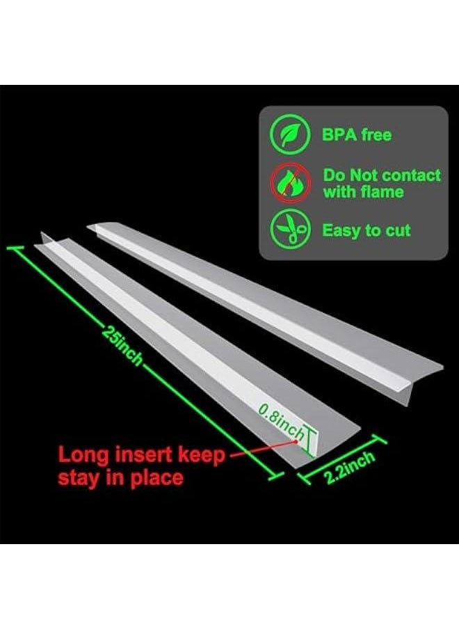 Generic Silicone Stove Counter Gap Cover Kitchen Counter Gap Filler Transparent 25 Long Gap Filler Sealing Spills between Kitchen Appliances Washing Machine and Stovetop, Set of 2 (Clear)  - Image 3