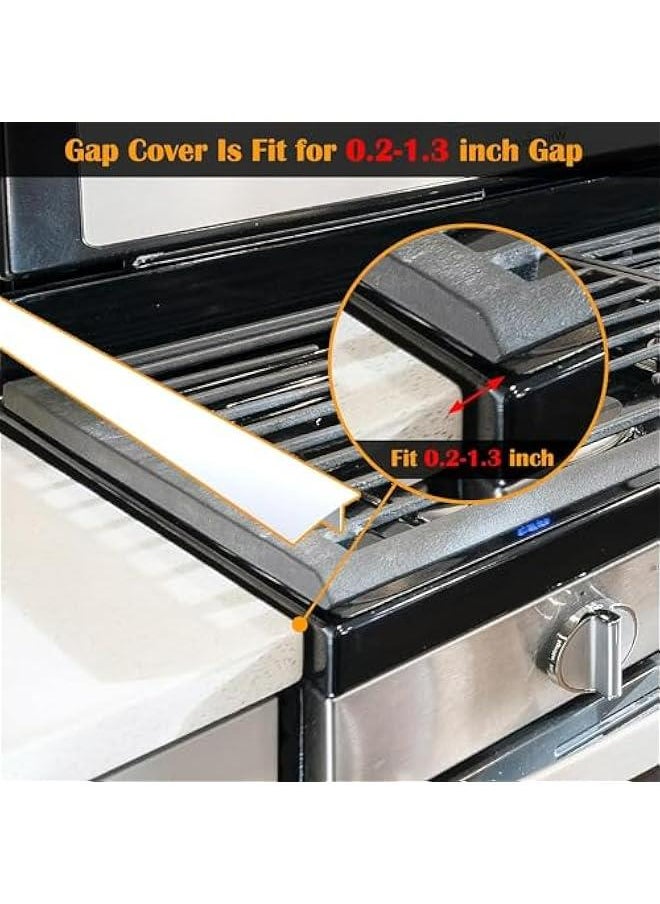 Generic Silicone Stove Counter Gap Cover Kitchen Counter Gap Filler Transparent 25 Long Gap Filler Sealing Spills between Kitchen Appliances Washing Machine and Stovetop, Set of 2 (Clear)  - Image 5