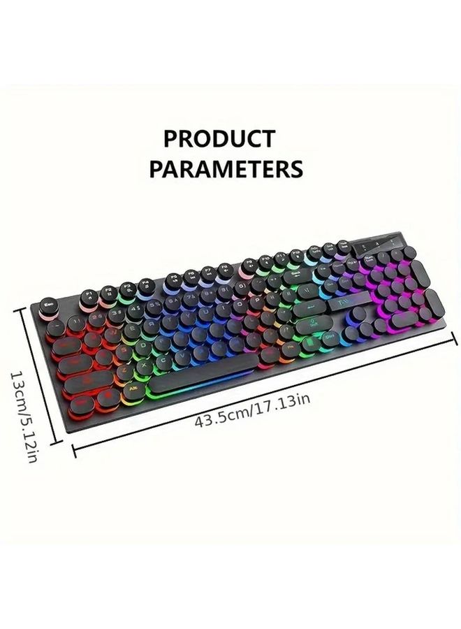 WOLF T80 Gaming Keyboard RGB Backlit USB Wired Ergonomic For PC Gaming Black - Image 4