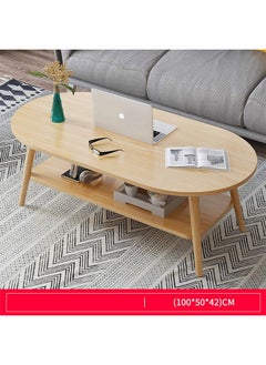 NKX Modern 2 Layer Coffee Table with Storage table 100 CM  - Image 1