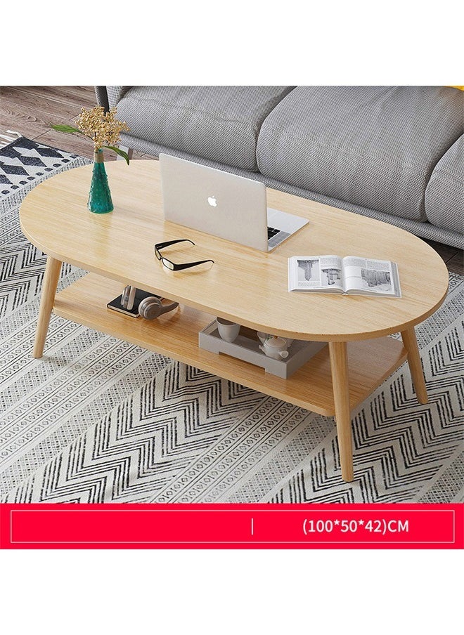 NKX - Modern 2 Layer Coffee Table with Storage table 100 CM - Image 1